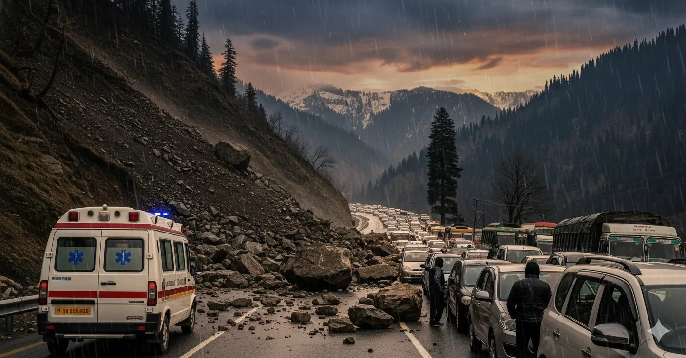 Ambulances Carrying Bodies Stuck After Landslides Shut NH in Uri