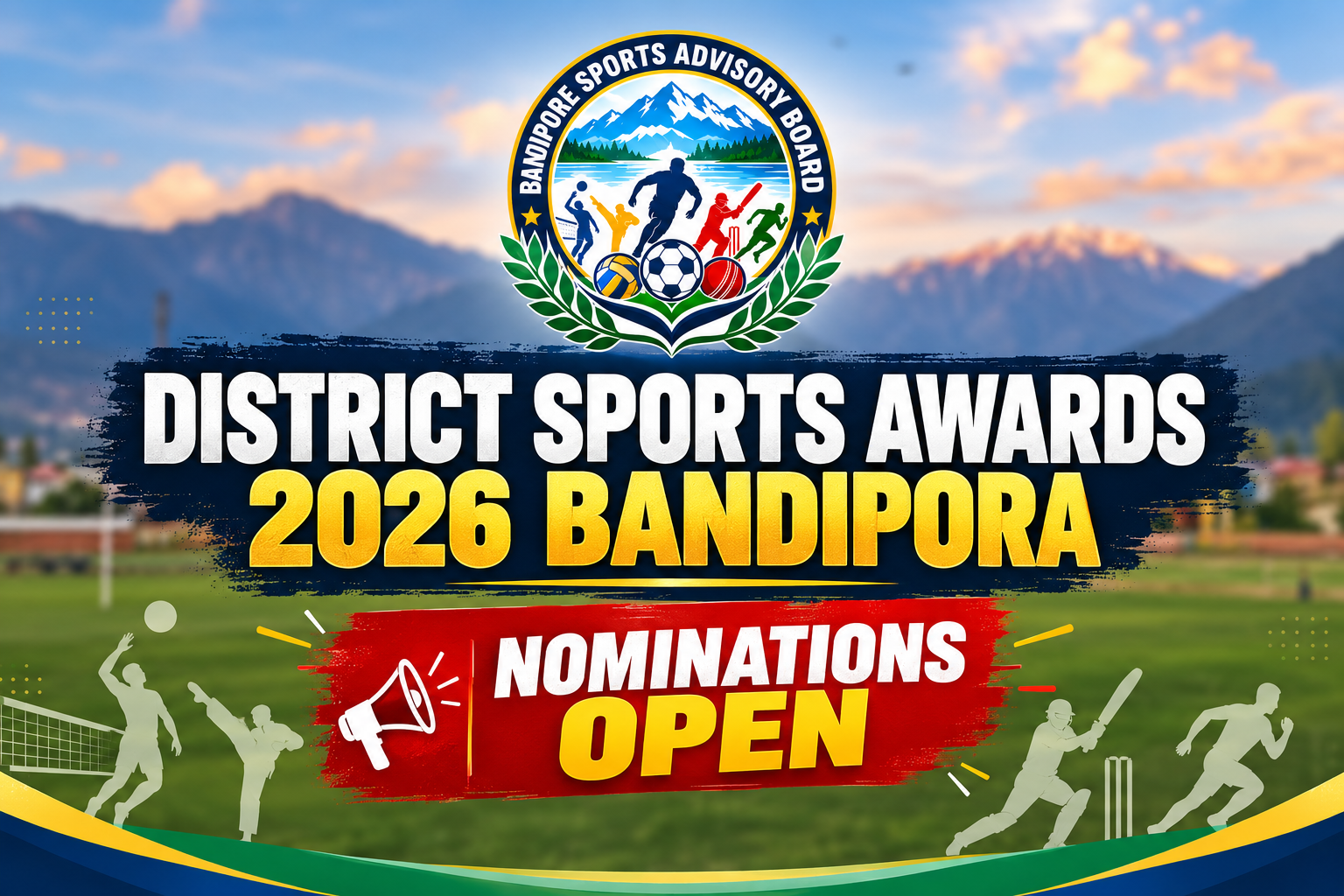 District Sports Advisory Board Bandipora Invites Nominations for Sports Awards 2026